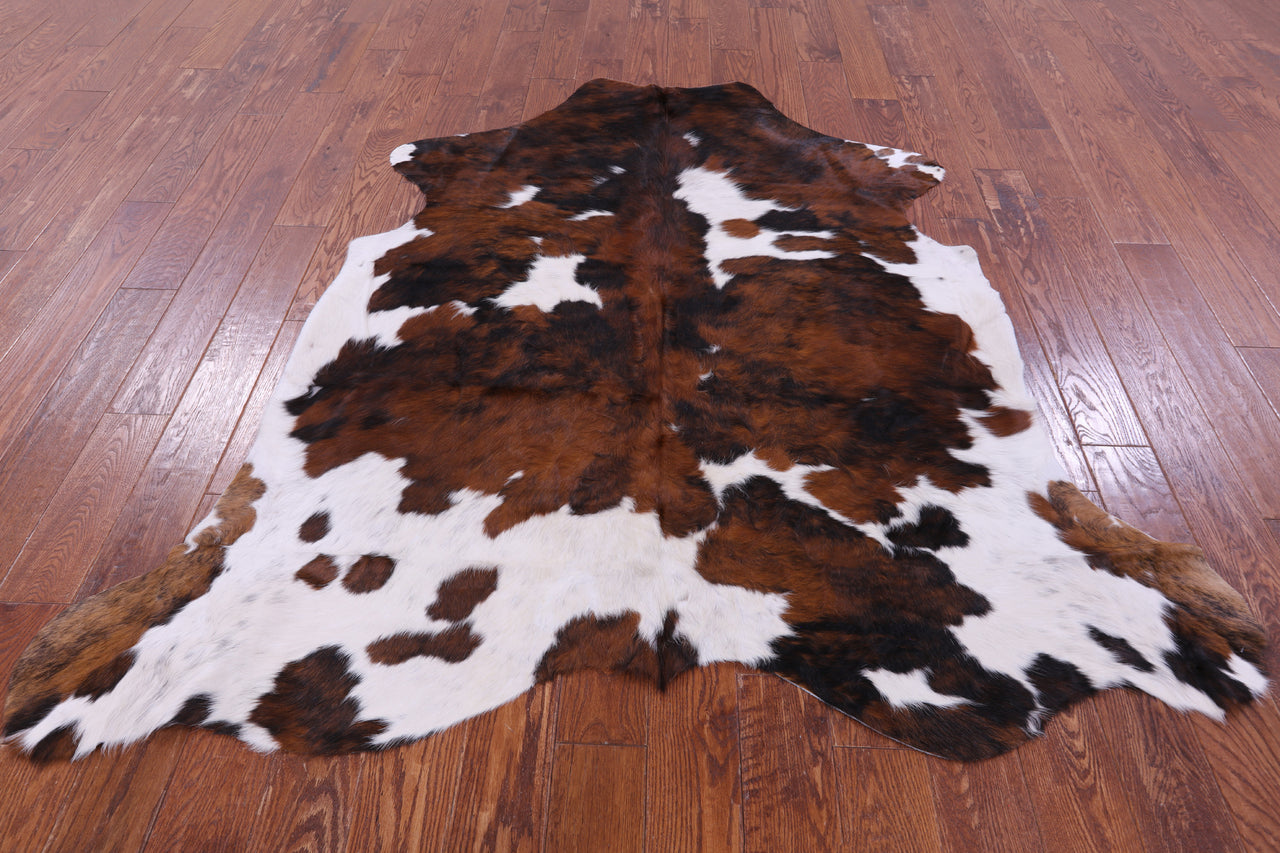 Tricolor Natural Cowhide Rug - Medium 6'2"H x 6'1"W