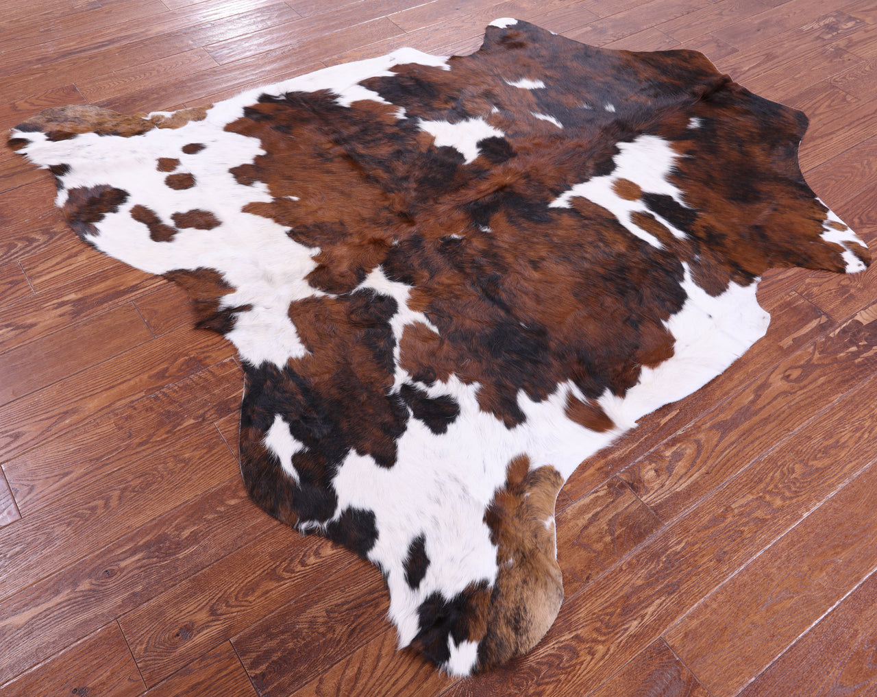 Tricolor Natural Cowhide Rug - Medium 6'2"H x 6'1"W