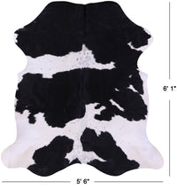 Thumbnail for Black & White Natural Cowhide Rug - Medium 6'1