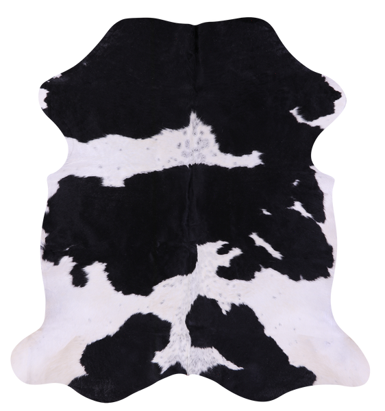 Black & White Natural Cowhide Rug - Medium 6'1"H x 5'6"W