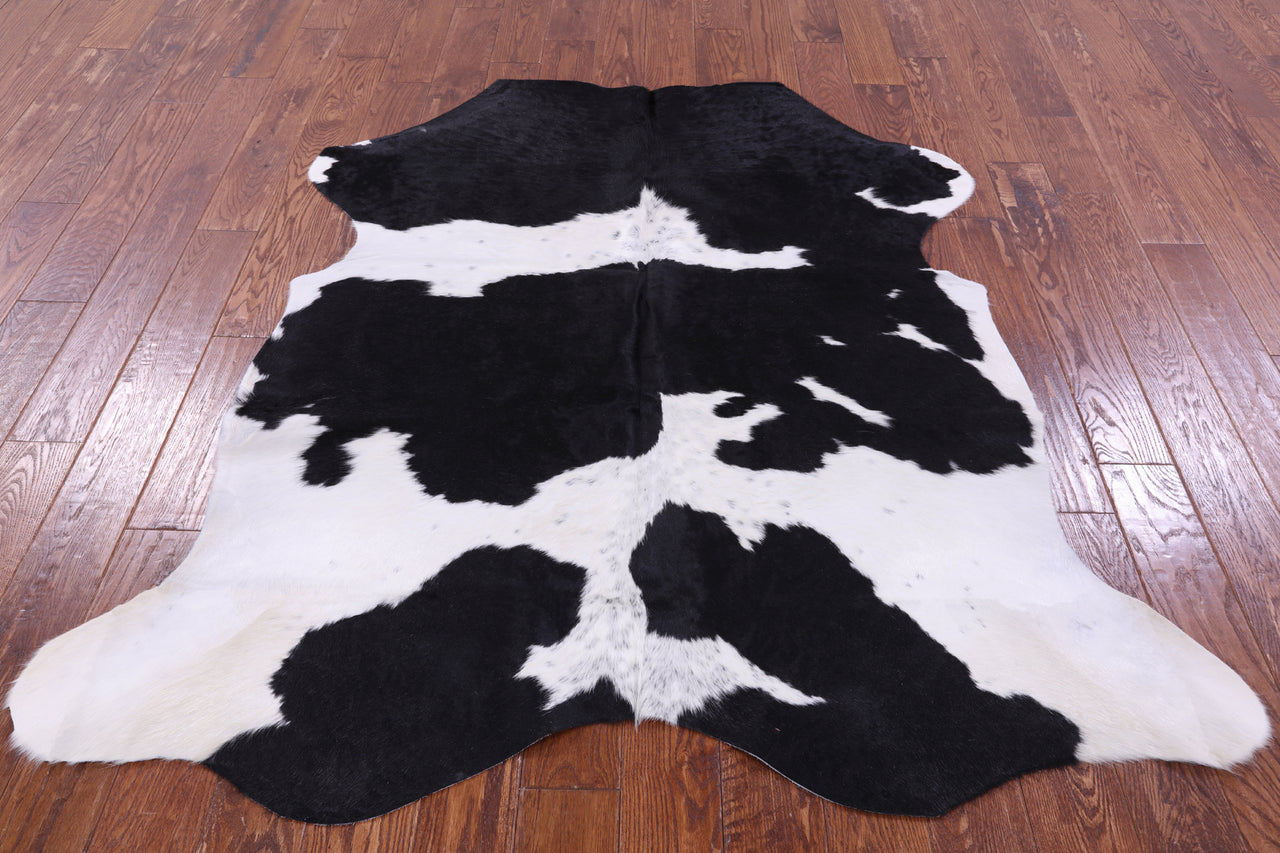 Black & White Natural Cowhide Rug - Medium 6'1"H x 5'6"W