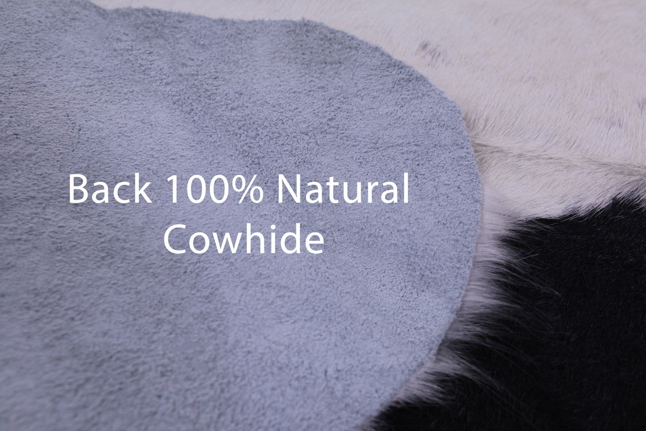 Black & White Natural Cowhide Rug - Medium 6'1"H x 5'6"W