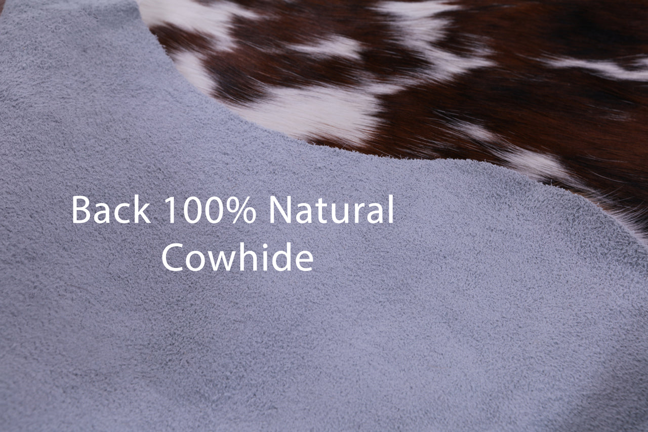 Tricolor Natural Cowhide Rug - Large 6'6"H x 5'10"W