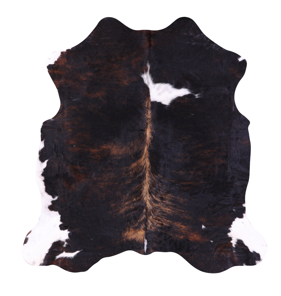 Dark Brindle Natural Cowhide Rug - Medium 6' 2"H x 5' 9"W
