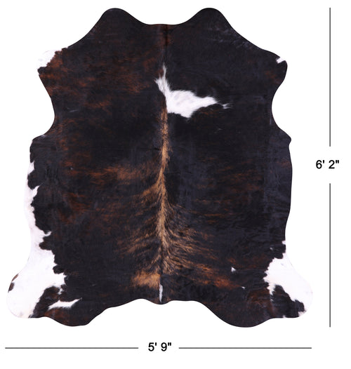 Dark Brindle Natural Cowhide Rug - Medium 6' 2