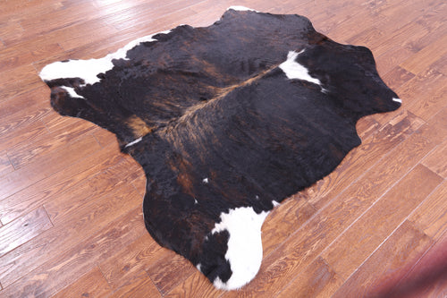 Dark Brindle Natural Cowhide Rug - Medium 6' 2