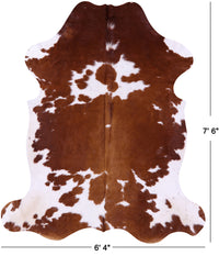 Thumbnail for Brown & White Natural Cowhide Rug - X-Large 7'6