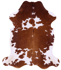 Thumbnail for Brown & White Natural Cowhide Rug - X-Large 7'6