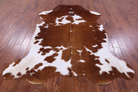 Thumbnail for Brown & White Natural Cowhide Rug - X-Large 7'6