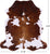 Brown & White Natural Cowhide Rug - Large 6'8"H x 5'10"W