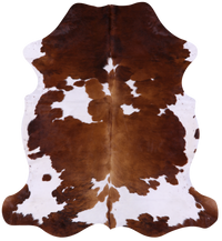 Thumbnail for Brown & White Natural Cowhide Rug - Large 6'8