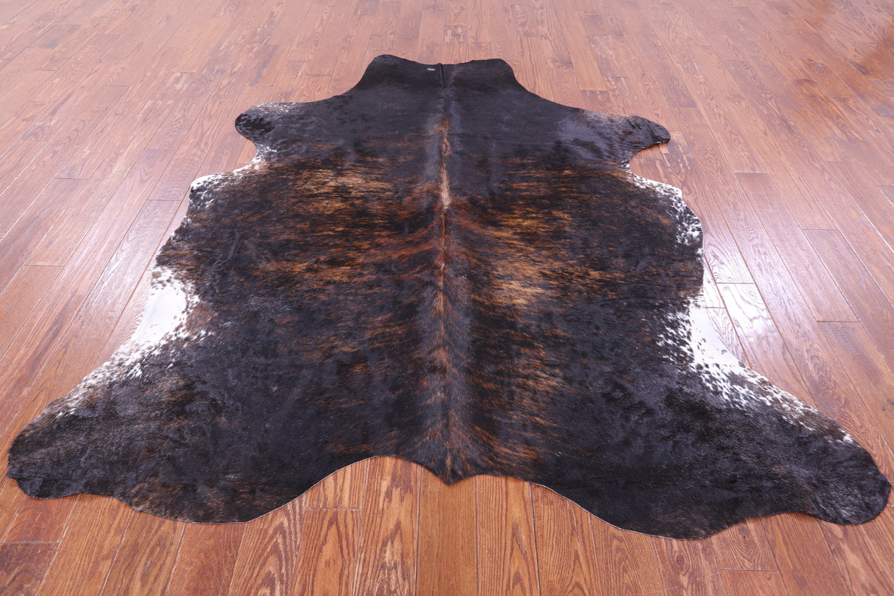 Brindle Salt & Pepper Natural Cowhide Rug - X-Large 7'7"H x 6'10"W