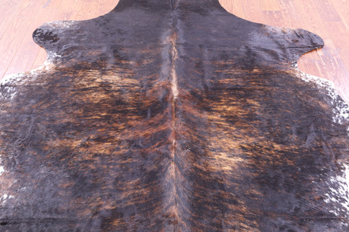 Dark Brindle Natural Cowhide Rug - X-Large 7'7