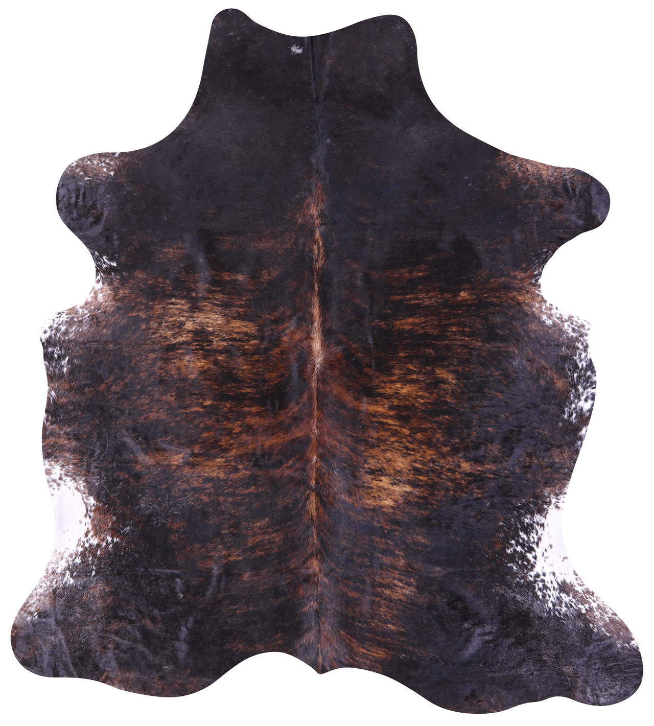 Brindle Salt & Pepper Natural Cowhide Rug - X-Large 7'7"H x 6'10"W