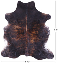 Thumbnail for Brindle Salt & Pepper Natural Cowhide Rug - X-Large 7'7