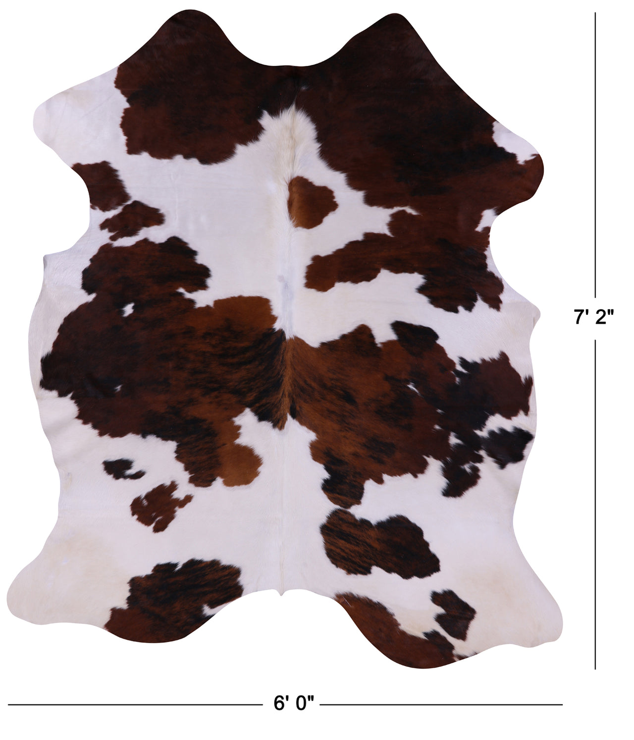 Tricolor Natural Cowhide Rug - XLarge 7'2"H x 6'0"W