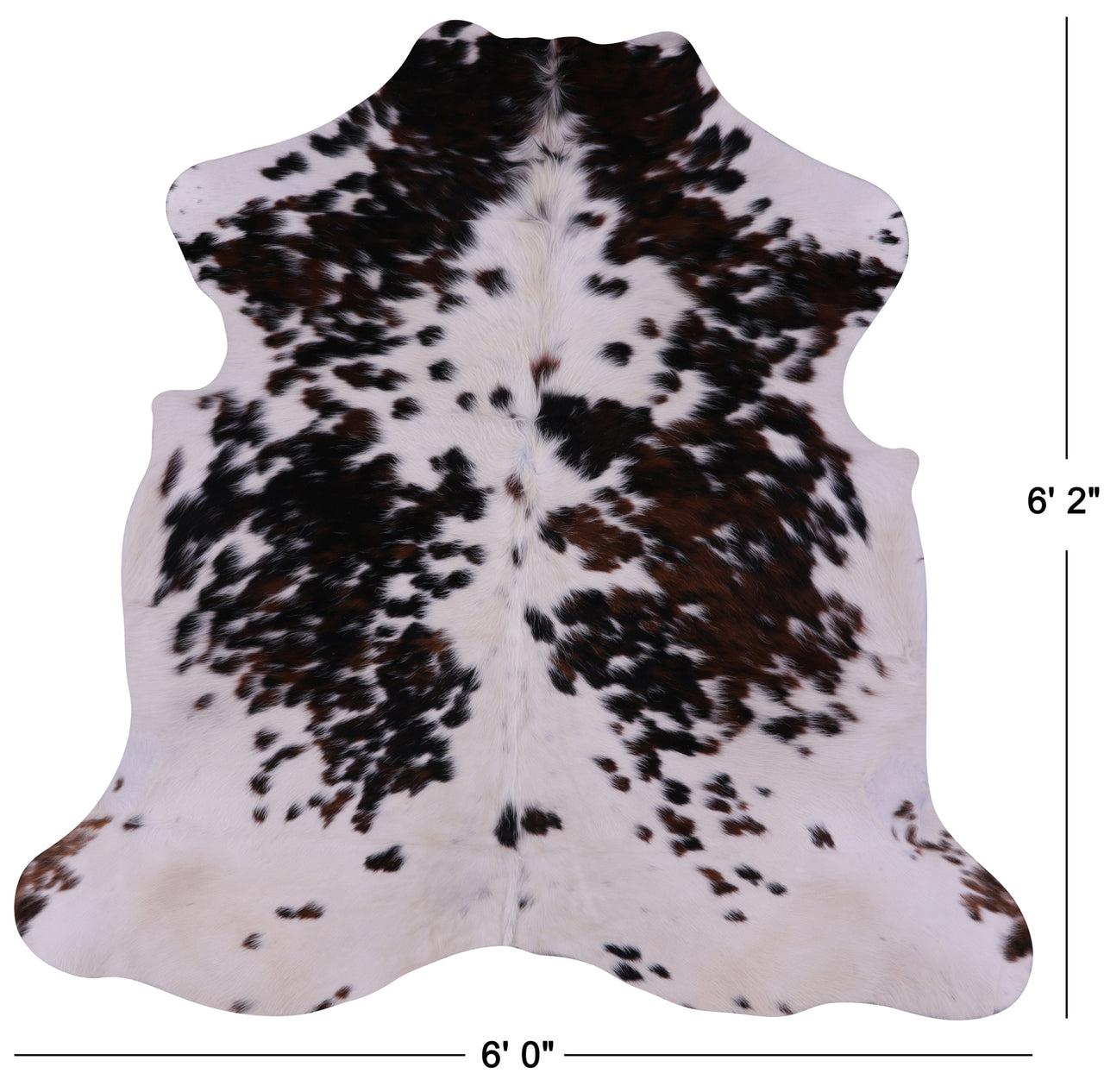 Salt & Pepper Natural Brown Cowhide Rug - Medium 6'2"H x 6'0"W