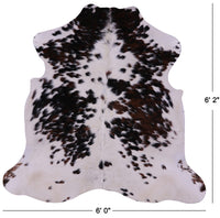 Thumbnail for Salt & Pepper Natural Brown Cowhide Rug - Medium 6'2