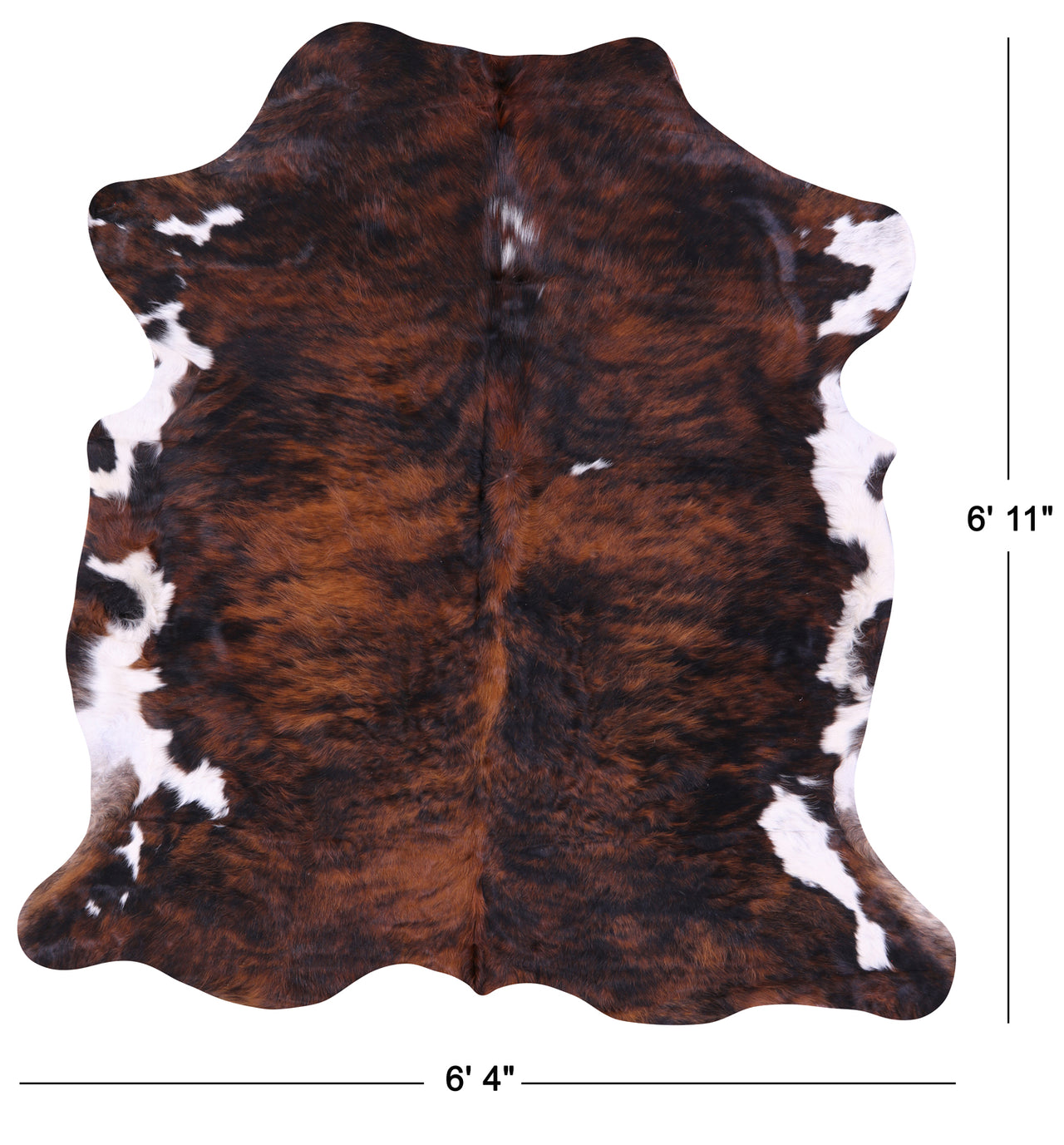 Tricolor Natural Cowhide Rug - Large 6'11"H x 6'4"W