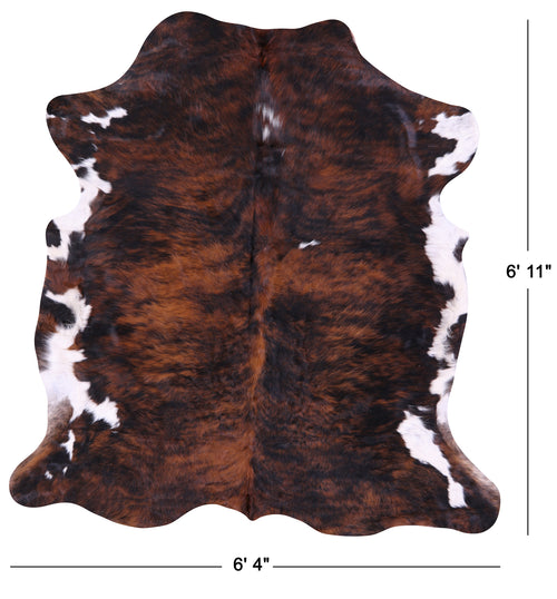 Tricolor Natural Cowhide Rug - Large 6'11