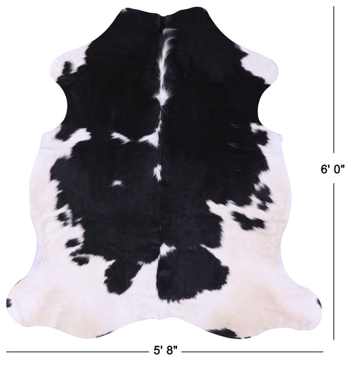 Black & White Natural Cowhide Rug - Medium 6'0