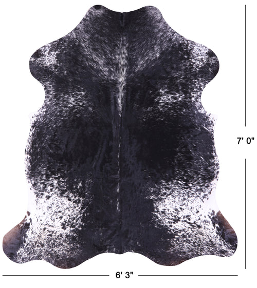 Black Salt & Pepper Natural Cowhide Rug - X-Large 7'0