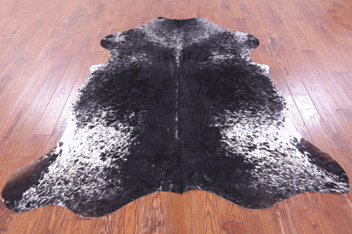 Black Salt & Pepper Natural Cowhide Rug - X-Large 7'0