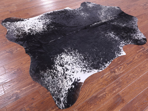 Black Salt & Pepper Natural Cowhide Rug - X-Large 7'0