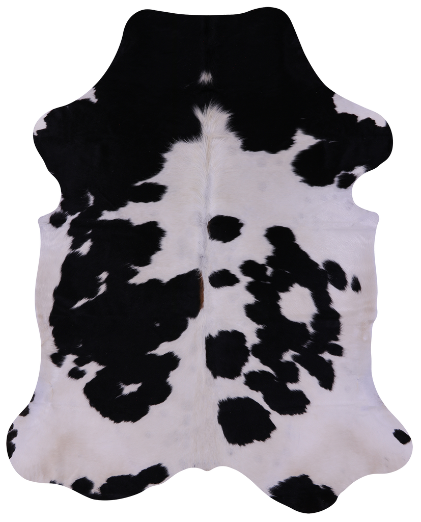 Black & White Natural Cowhide Rug - X-Large 7'0"H x 5'6"W