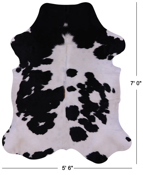 Black & White Natural Cowhide Rug - X-Large 7'0