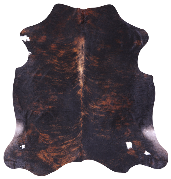 Dark Brindle Natural Cowhide Rug - Large 6'8"H x 6'4"W
