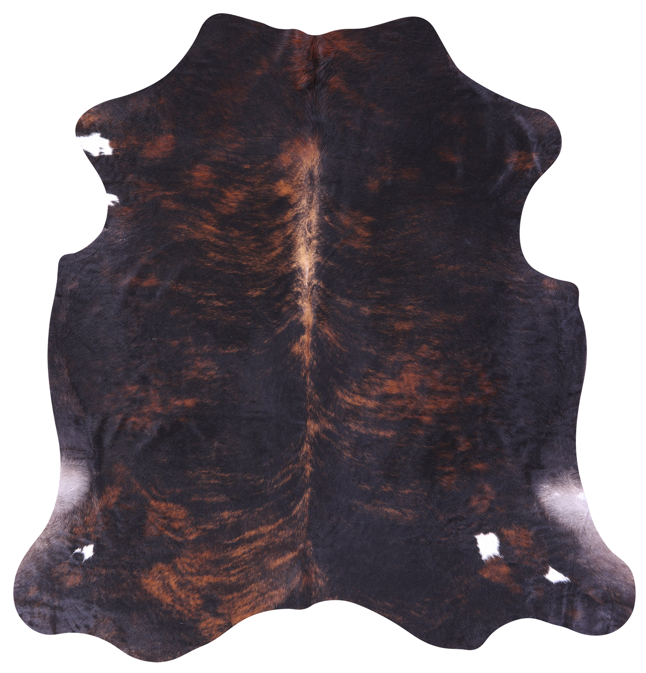 Dark Brindle Natural Cowhide Rug - Large 6'8"H x 6'4"W