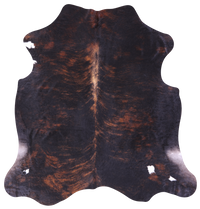 Thumbnail for Dark Brindle Natural Cowhide Rug - Large 6'8