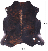 Thumbnail for Dark Brindle Natural Cowhide Rug - Large 6'8