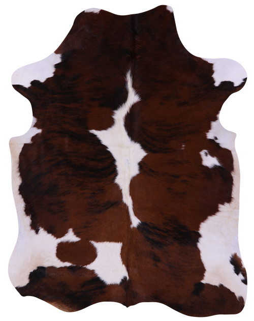Brown & White Natural Cowhide Rug - Large 6'8