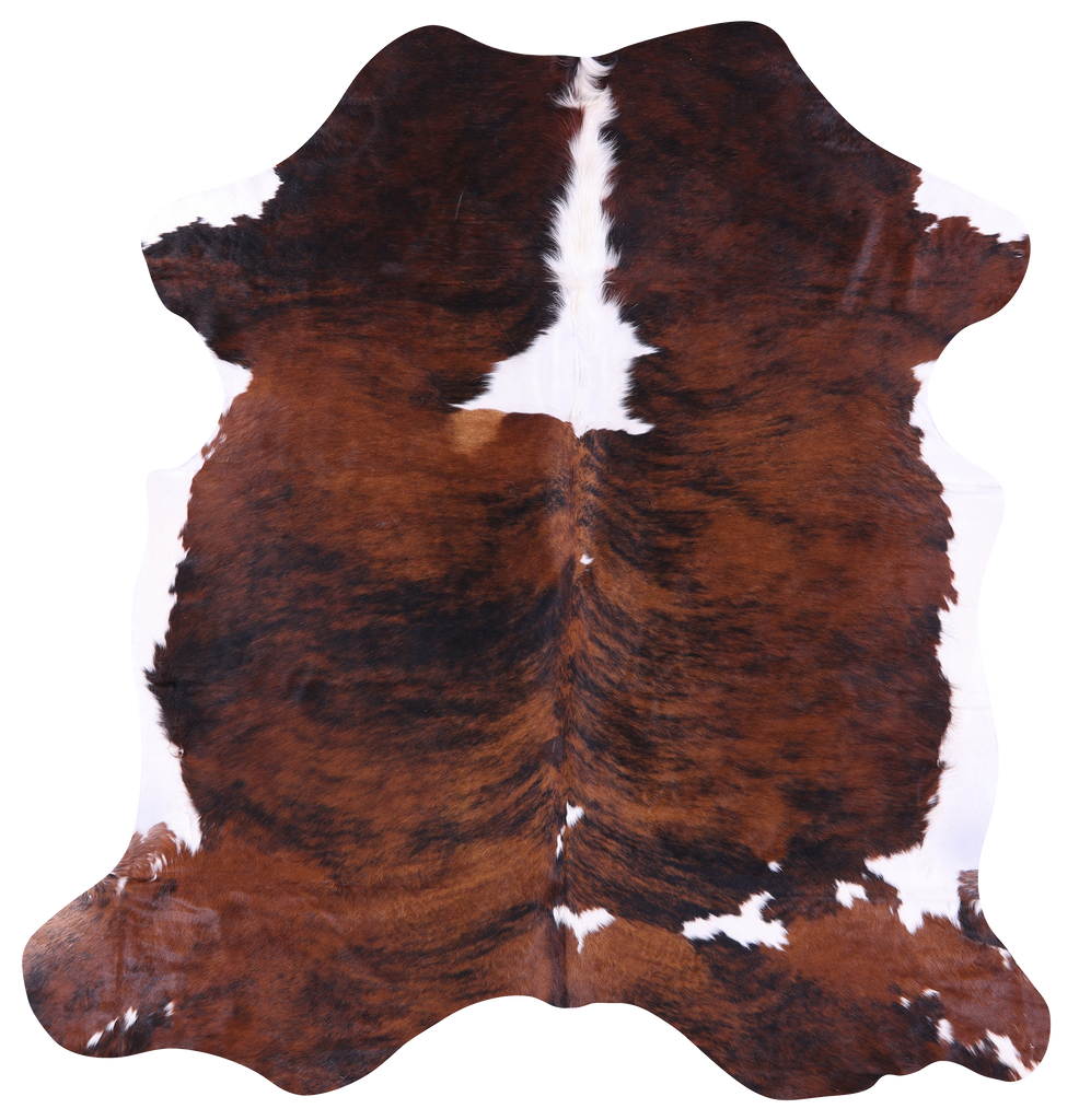 Brown Brindle Natural Cowhide Rug - X-Large 7'0"H x 6'6"W