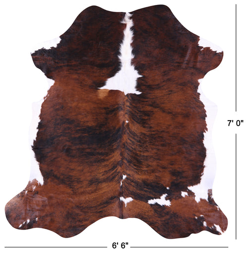 Brown Brindle Natural Cowhide Rug - X-Large 7'0