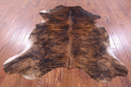 Brown Brindle Natural Cowhide Rug - Large 6'8