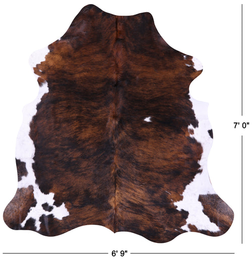 Brown Brindle Natural Cowhide Rug - X-Large 7'0