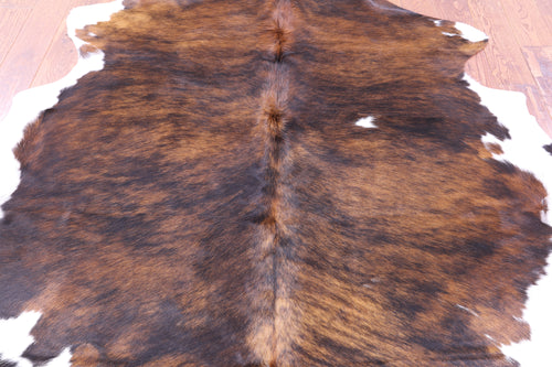 Brown Brindle Natural Cowhide Rug - X-Large 7'0