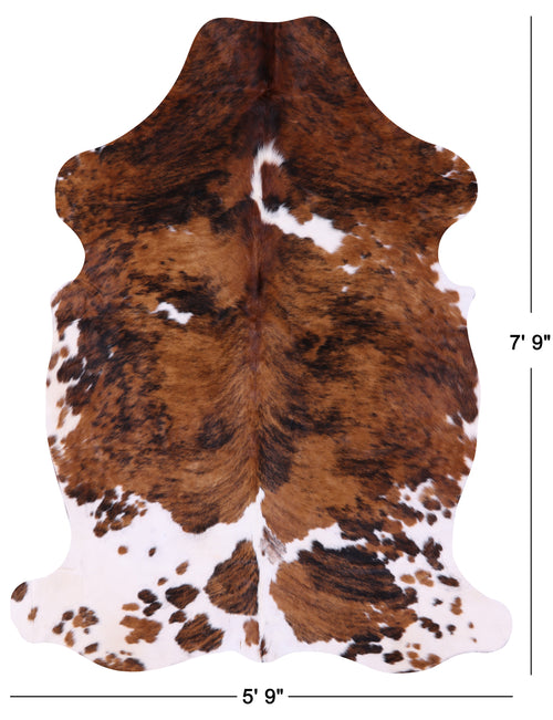 Brown Brindle Natural Cowhide Rug - XX-Large 7'9