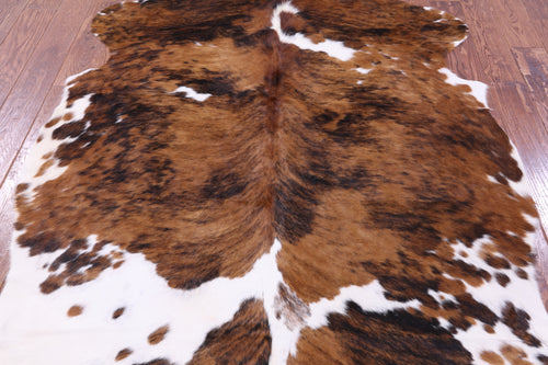 Brown Brindle Natural Cowhide Rug - XX-Large 7'9