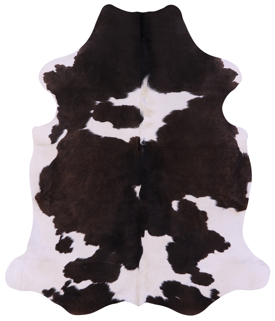 Brown & White Natural Cowhide Rug - X-Large 7'2"H x 6'0"W