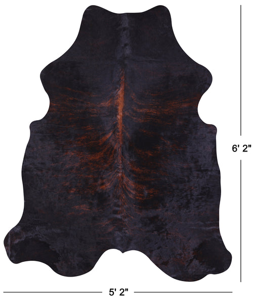 Dark Brindle Natural Cowhide Rug - Medium 6'2