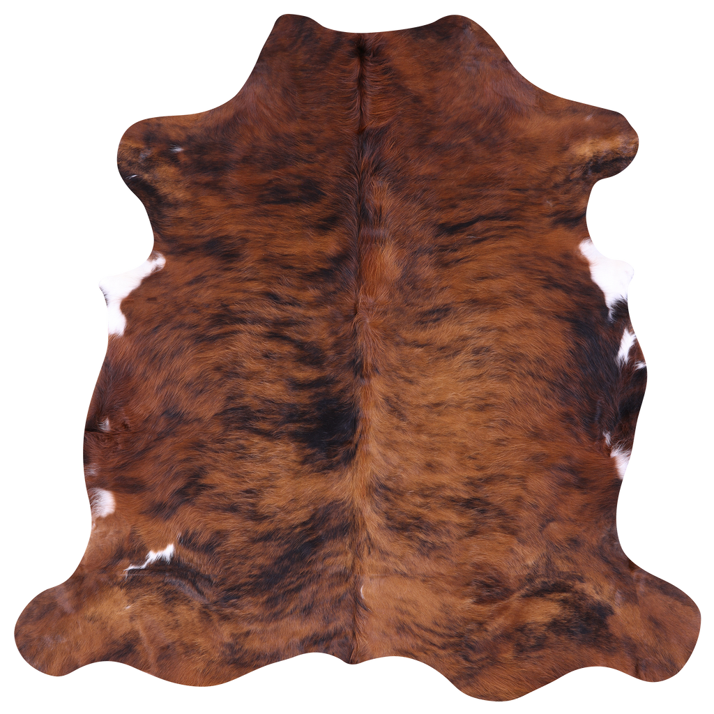 Brown Brindle Natural Cowhide Rug - Large 6'8"H x 6'7"W