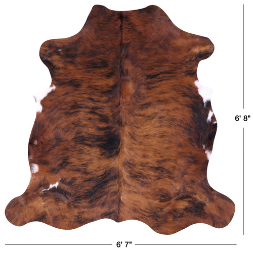 Brown Brindle Natural Cowhide Rug - Large 6'8
