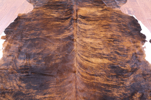 Brown Brindle Natural Cowhide Rug - XX-Large 8'0