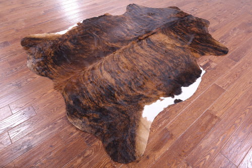 Brown Brindle Natural Cowhide Rug - XX-Large 8'0