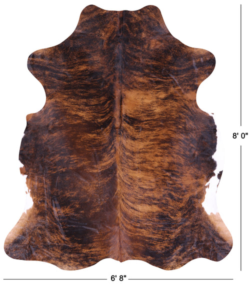 Brown Brindle Natural Cowhide Rug - XX-Large 8'0