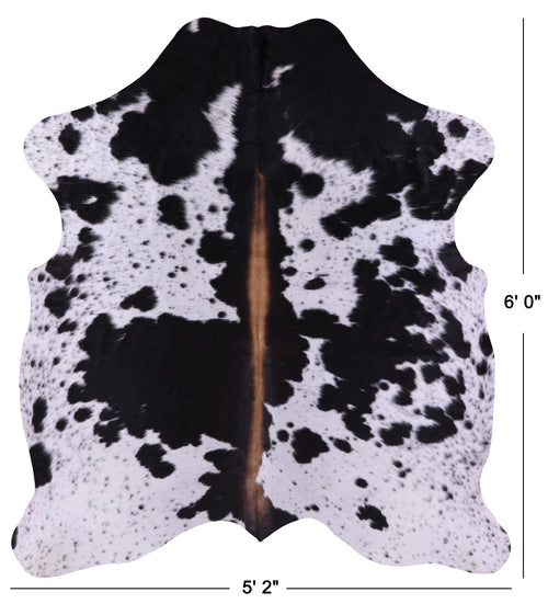 Black Salt & Pepper Natural Cowhide Rug - Medium 6'0